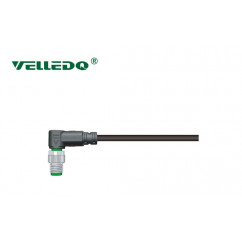 Соединитель кабельный VELLEDQ M8P-M04S-2.0PUR/GY (вилка)